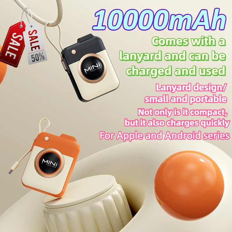 

Large Capacity 10000mAh Mini Power Bank Creative Camera Appearance for Xiaomi/Samsung/Huawei/IPhone External Battery