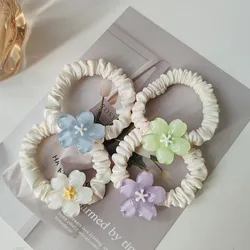 3PC European and American Beautiful Flower High Elasticity Hair Ties for Women Girls Ponytail Holder Hair Rings Rope Accessories