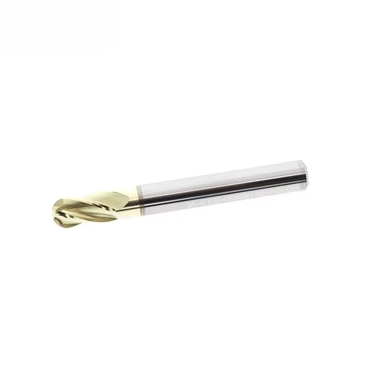 AlTin 35 Helix 2/4-Flute Ball Nose End Mill 6mm High Feed Carbide 65HRC for CNC Machining Stainless Steel Titanium Alloy