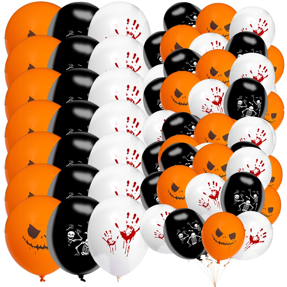 

Lots Halloween Latex Inflatable Balloons Set Toys Pumpkin Blood Palm Ghost Balloons Children's Toys Halloween Party Gifts