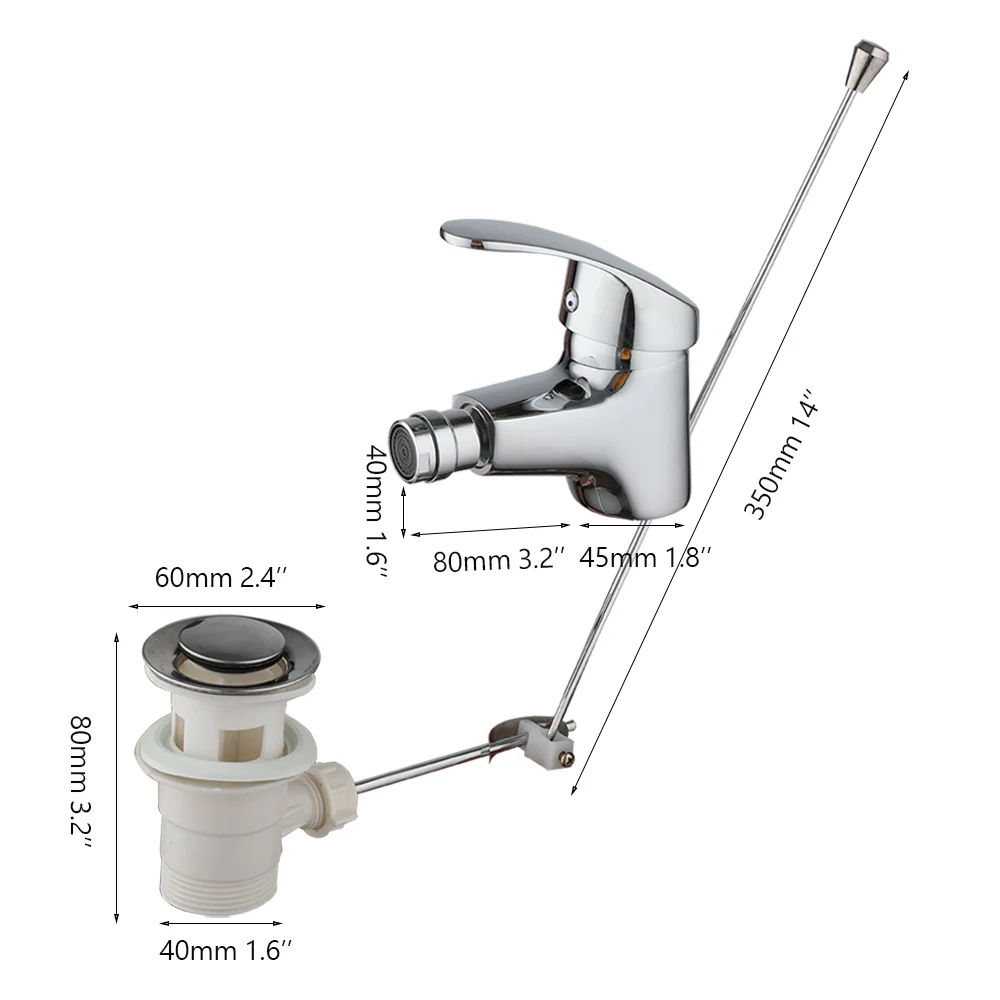 KEMAIDI Bidet Faucets Torneira Woman Bathroom Faucet +Pop Up Drain Deck Mounted Chrome Basin Sink Mixer Tap w/360 Rotate Spout