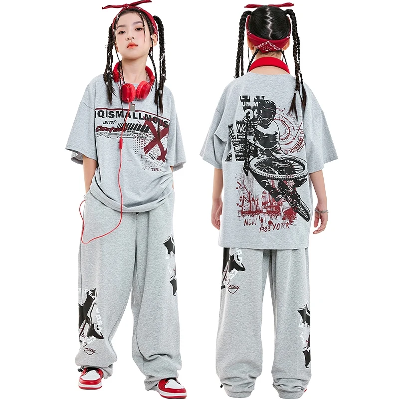 2025 meninos meninas roupas esportivas jazz dança topo calças de carga hiphop terno crianças prática terno dança rua trajes palco dn20454