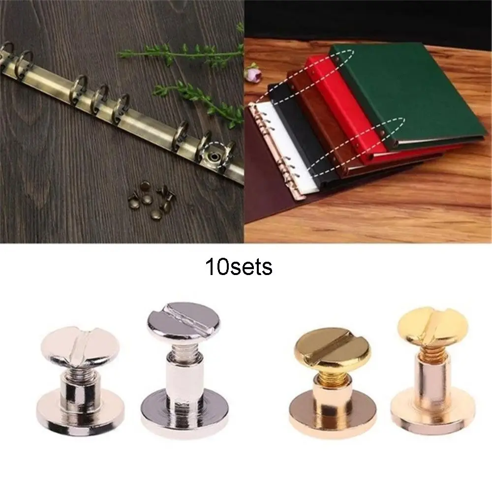 

10sets Crafts DIY Leather Craft decoration nail Scrapbooking screw Nail Rivets Cloth Button Brass