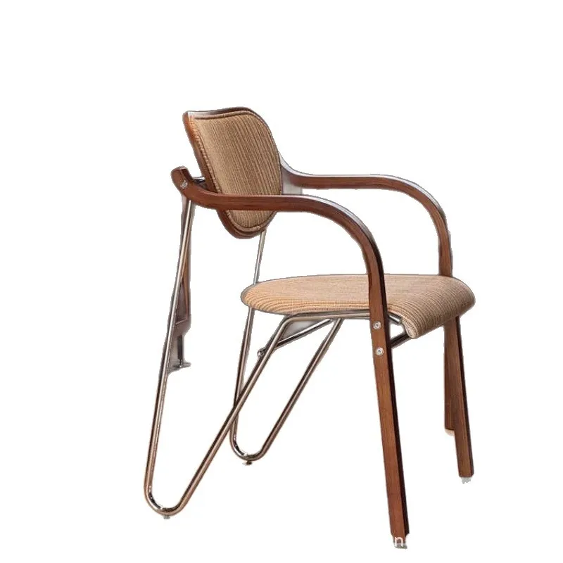 

Pre-used dining chairs, light luxury home designer chairs, solid wood armrests, upholstery, simple casual backrests, stools