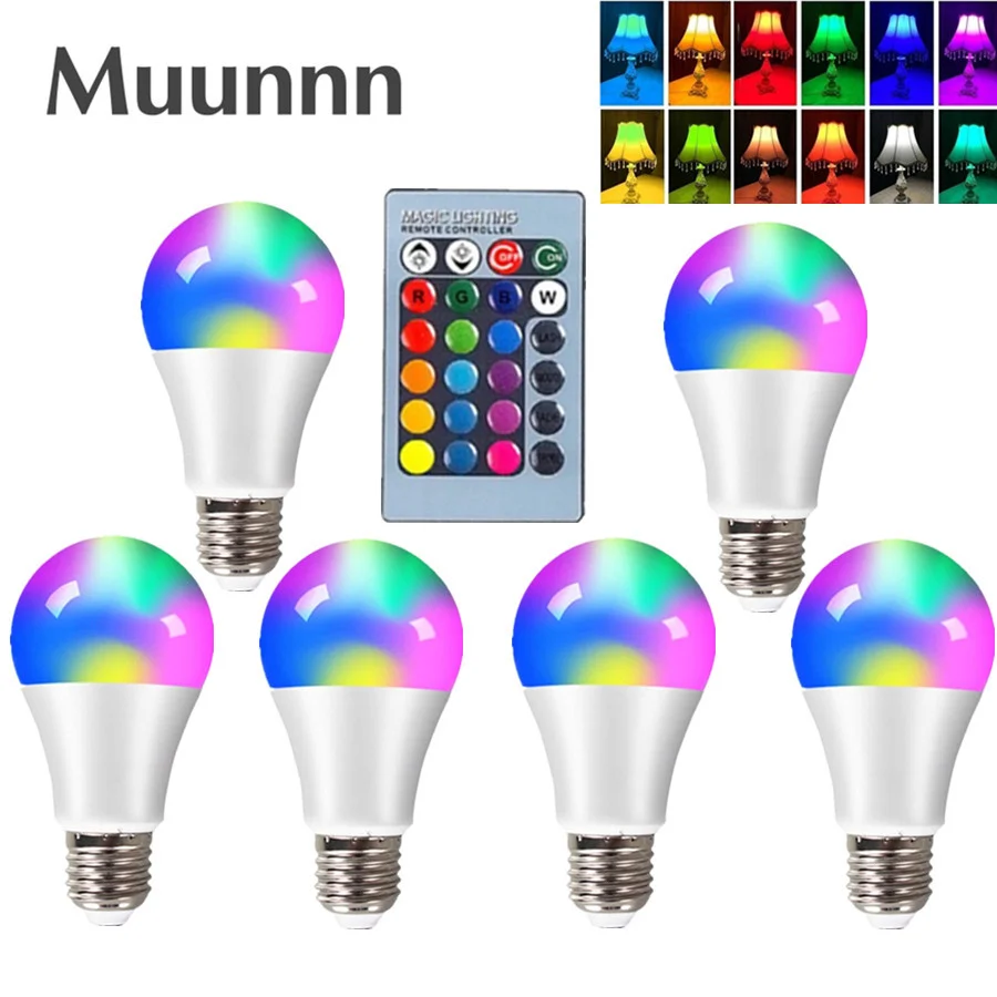 

LED RGB Lamp Bulb RGBW 4W/10W/15W Remote Control Colorful Changing Home Decorative Atmosphere Lamp Bulb With IR Remote Control