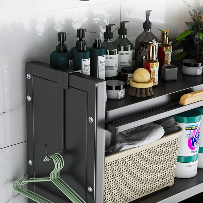 

Balcony drum washing machine shelf above storage multi-layer storage