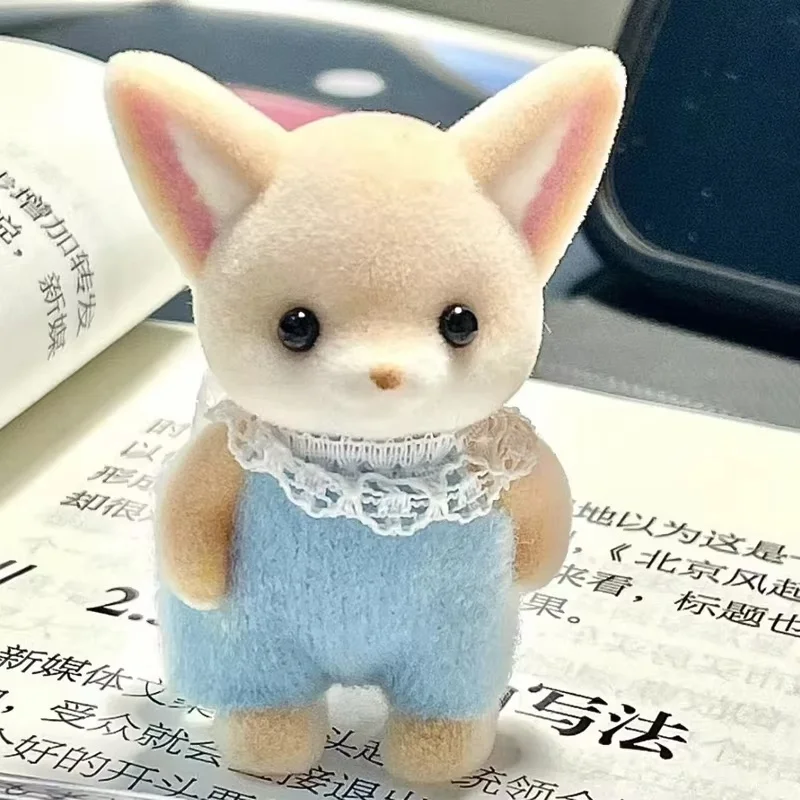 Sylvanian Families Fennec Fox Family Doll Broad-Eared Fox Doll Cute Desk Statue Mini Collection Decorative Toy Children Xmasgift