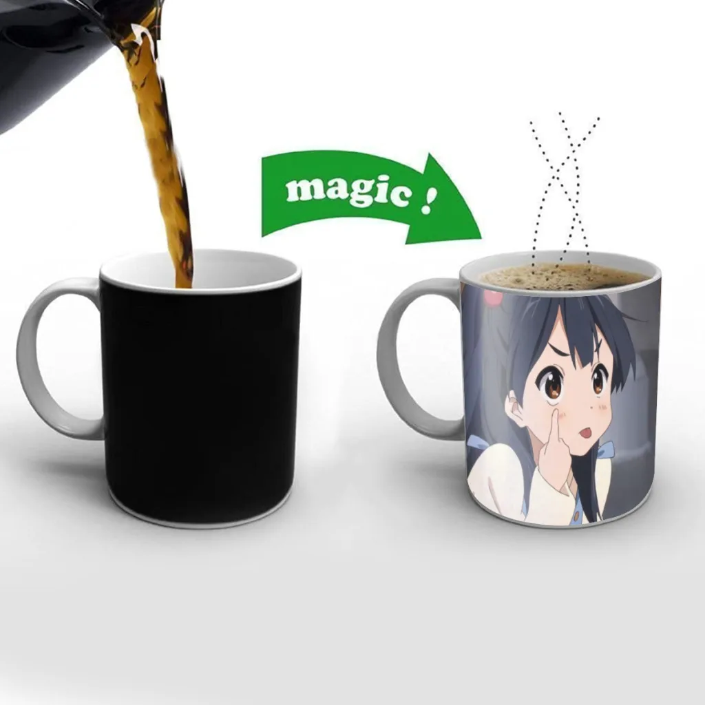 T-Tamako Market Anime One Piece Coffee Mugs And Mug Creative Color Change Tea Cup Ceramic Milk Cups Novelty Gifts