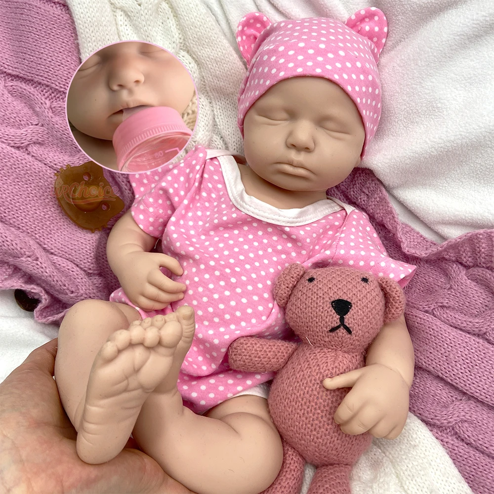 20 Zoll Vollsilikon Reborn Baby Mädchen/Junge Loulou Kann Schnuller Verwenden Blanko Flexible Puppe für Künstler Thanksgiving-Geschenk