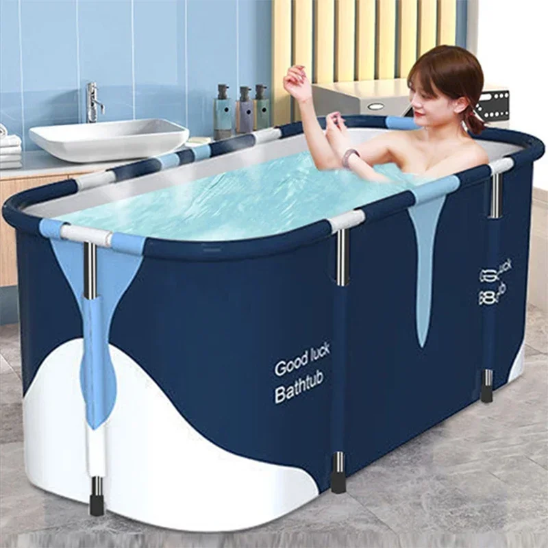 140CM Adults Portable Bathtub Folding Bath Bucket Thicken Shower Barrel Large  Tub Baby Swimming Pool Family Bathroom Spa Tub