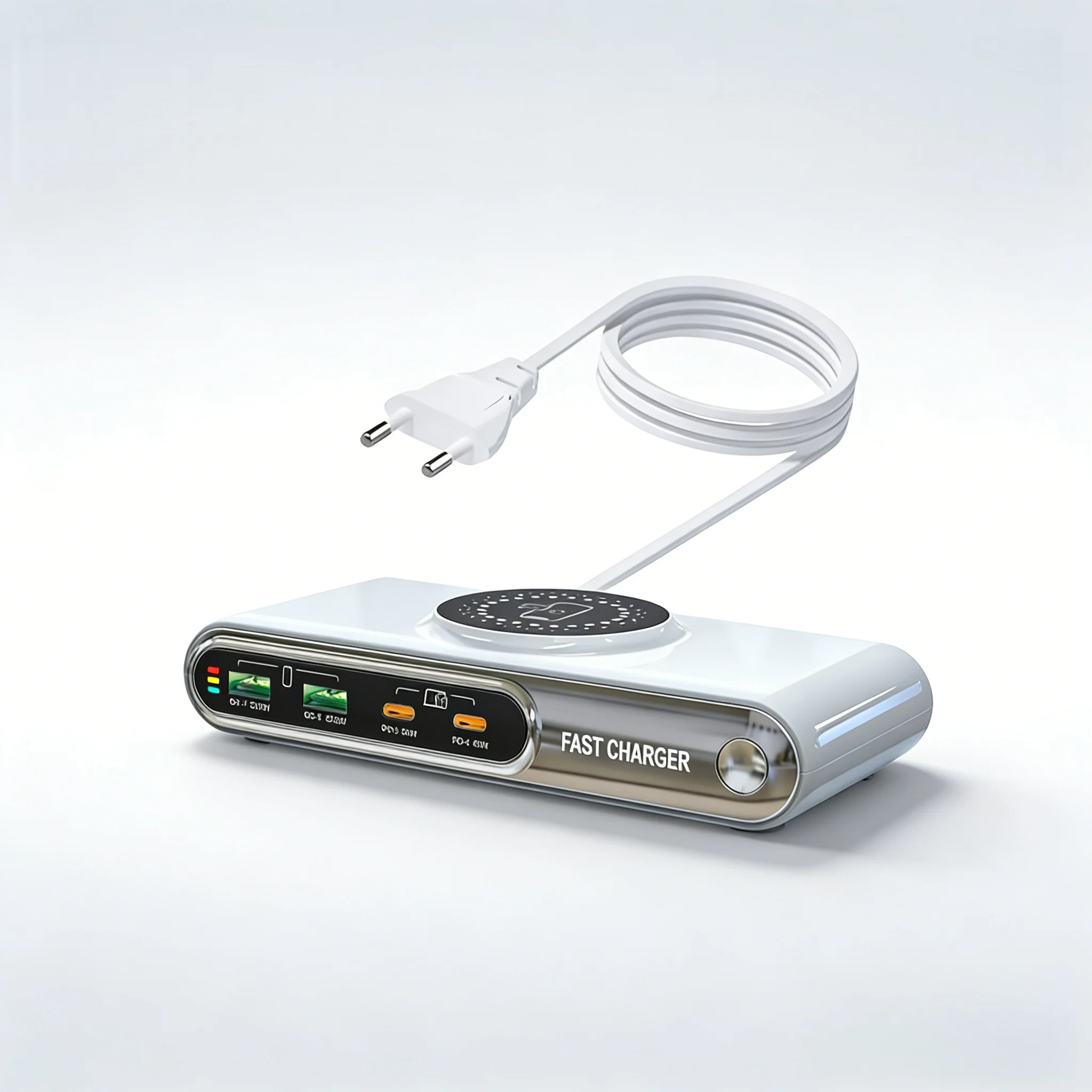 Smart Device Charging Dock,Multi Port USB Wireless Charging Station,Desktop Fast Charger for Phone & Tablet Gadgets