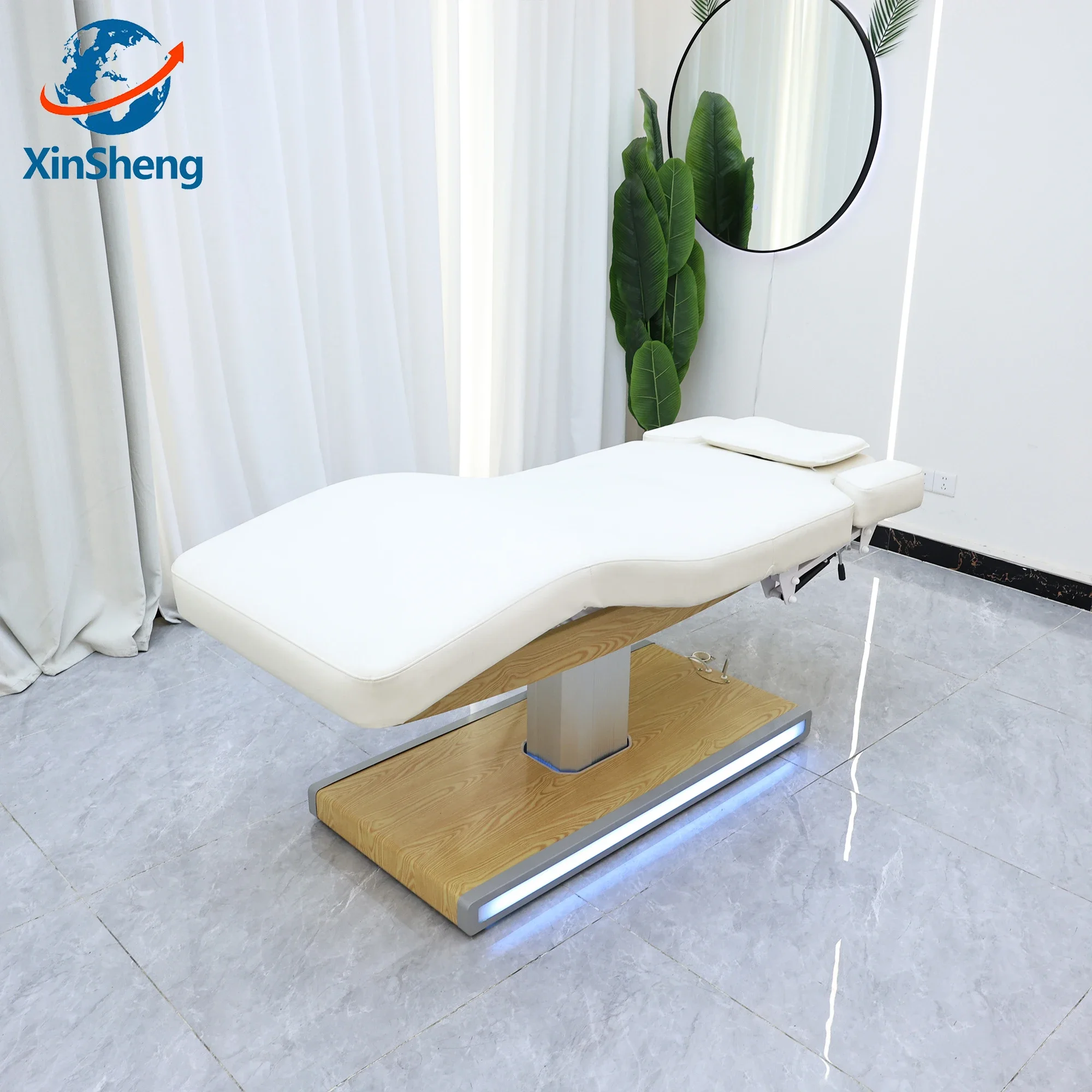 Xingsheng cama elétrica de cuidados de beleza, mesa de massagem de hidroterapia facial, cadeira de salão de beleza, camas de cílios, cadeiras de massagem para pés, móveis de spa