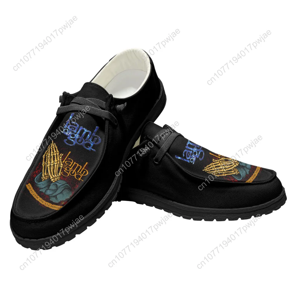 

Lamb of God Heavy Mental Band Flat Shoes Mens Womens Casual Shoes Outdoor Lightweight Footwear Hiking Fashion Prints Shoes