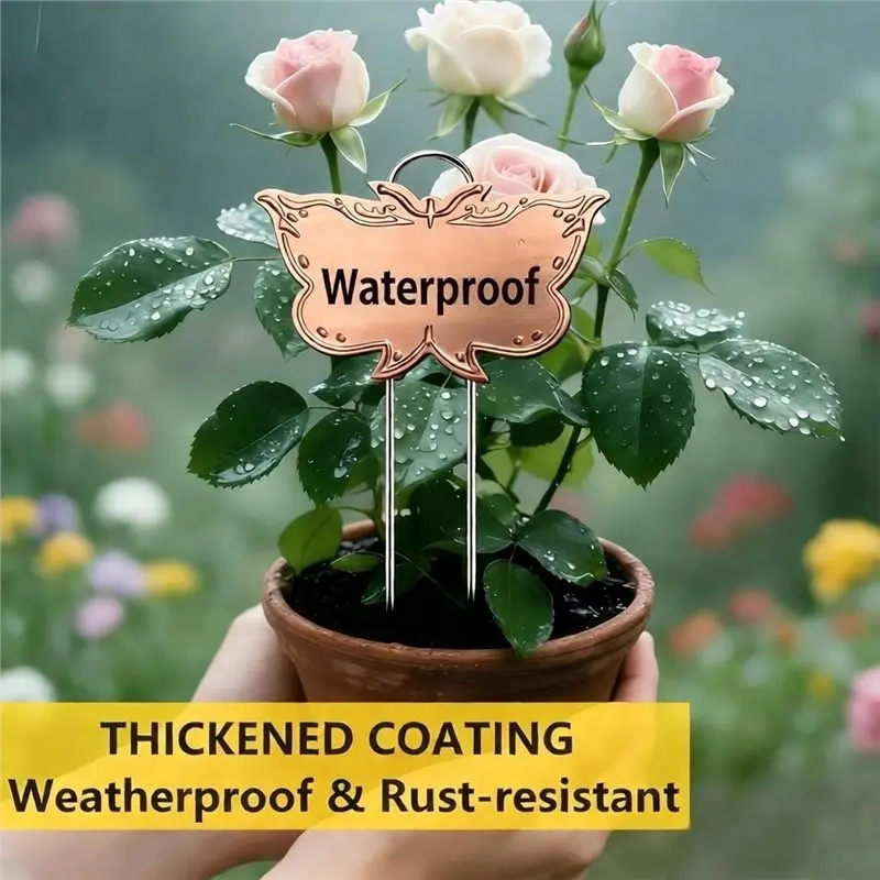B97A-Rose Gold Metal Plant Labels 30 Pcs Outdoor Waterproof Garden Seed Stakes Tags For Flowers Fruits And Vegetables view 3