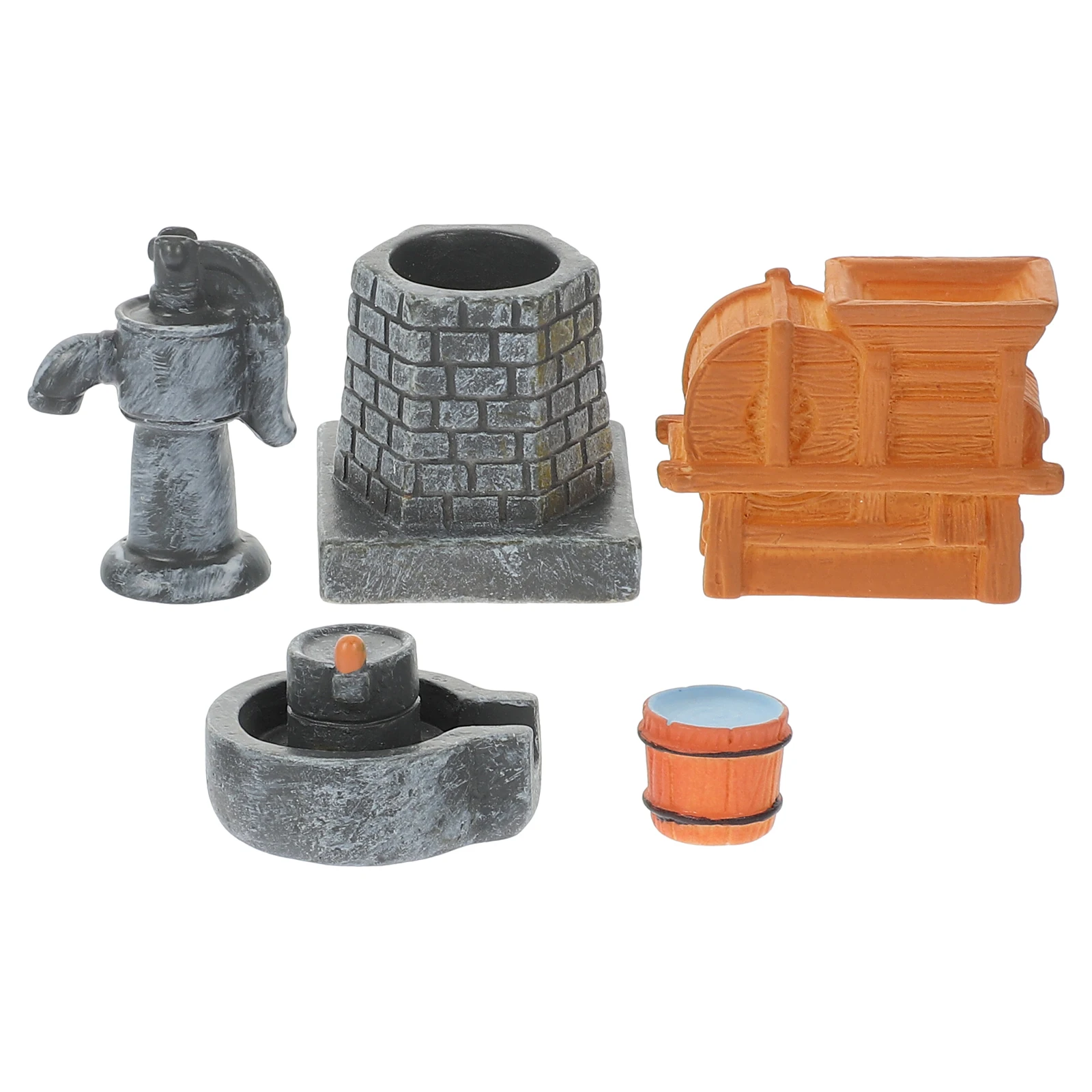 5 pezzi in resina stile fattoria mini decorazioni per la casa in miniatura per bambini fai da te micro accessori paesaggistici fattoria mulino di pietra adorabile mini