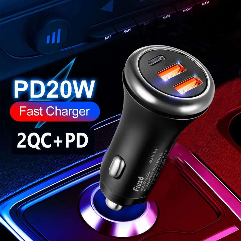 PD Car Charger USB Type C Fast Charging Car Phone Charger Adapter for iPhone 15 14 iPad Xiaomi Huawei Samsung Quick Charger