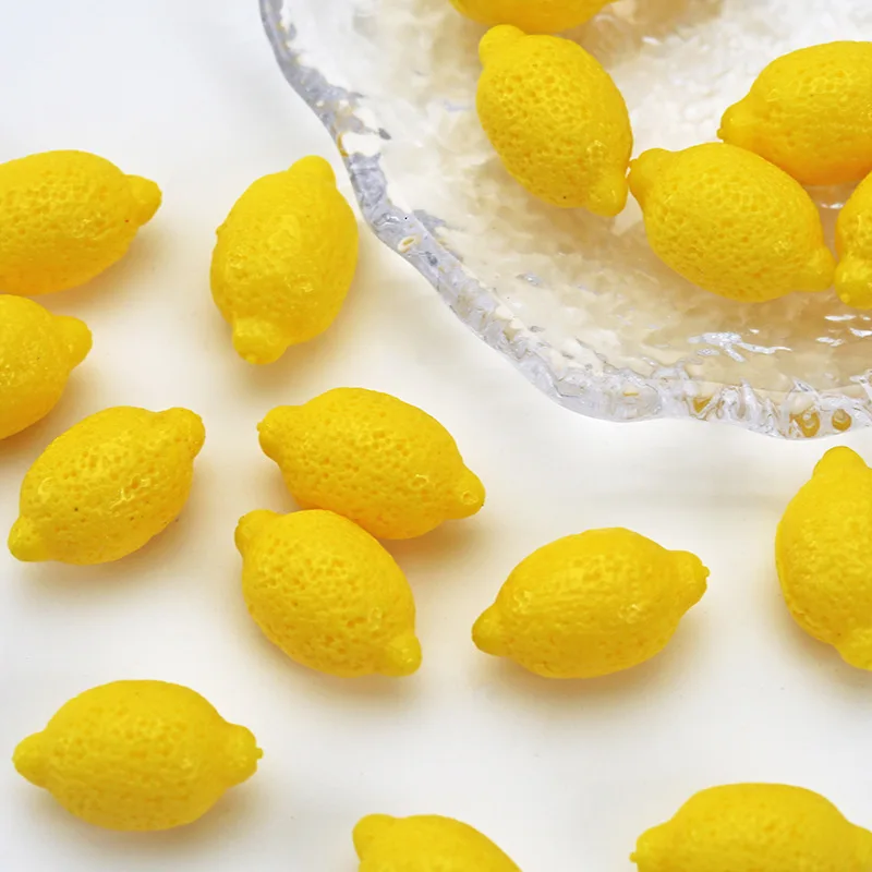 5pcs Mini Lemon Model Small Lemon Fruit Miniature Food Dollhouse DIY Craft Supplies Accessories Embellishments Desktop Ornament