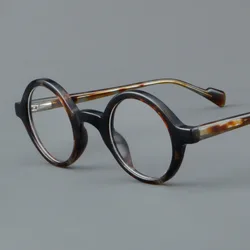 New 2024 Board Eyeglass Frame Retro Round Men's Frame Ultra Light Fashionable Optical Prescription Eyeglass Frame Women 30129