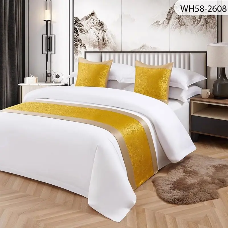 Chinese-style classical Home bed Runner bed tail towels light luxury bedding decoration for hotels inns and homestays