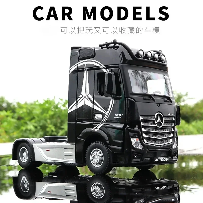 1:36 Mercedes-Benz ACIROS truck High Simulation Diecast Metal Alloy Model car Sound Pull Back Collection Kids Toy Gifts