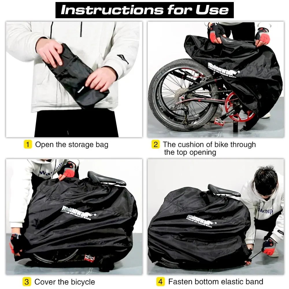 Rhinowalk Folding Bike Storage Bag Cover Portable Fits 20-Inch Or 16-Inch Folding Bike Light Bike Travel Carry Handbag