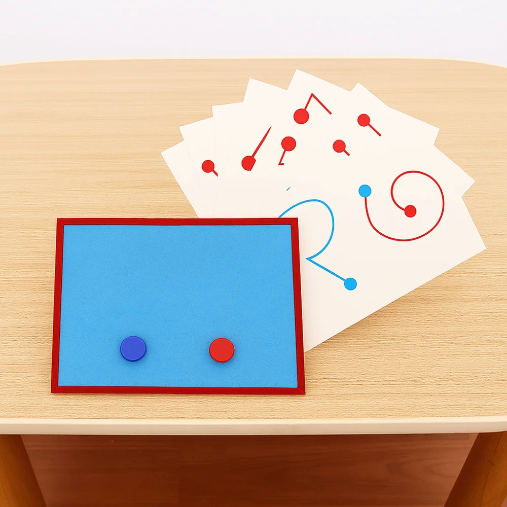 Paper Left Right Hand Trajectory Montessori Pattern Cognitive Eye Hand Coordination Portable Challenges Improve Concentration