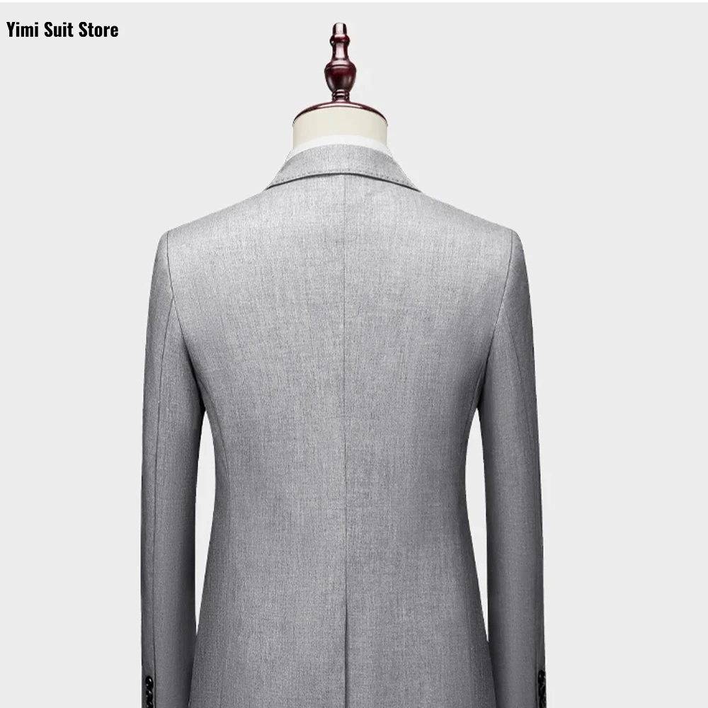 YiMinpwp Premium costume pour hommes 3 pièces beau affaires coupe ajustée Satin une boutonnage formel fête de mariage marié costumes XS-5XL