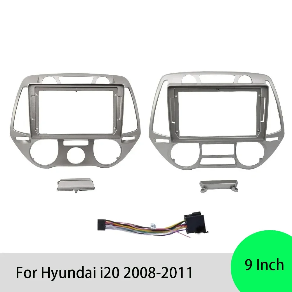 

Для Hyundai i20 2008-2011 9-дюймовый автомобильный лицевой каркас, кабель Android с большим экраном, радиоприборная панель, комплект