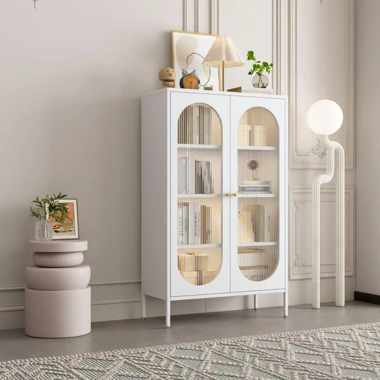 Wrought iron side cabinet with drawers Wine Steel side Wine cabinet Sunshine board Living room locker Kitchen