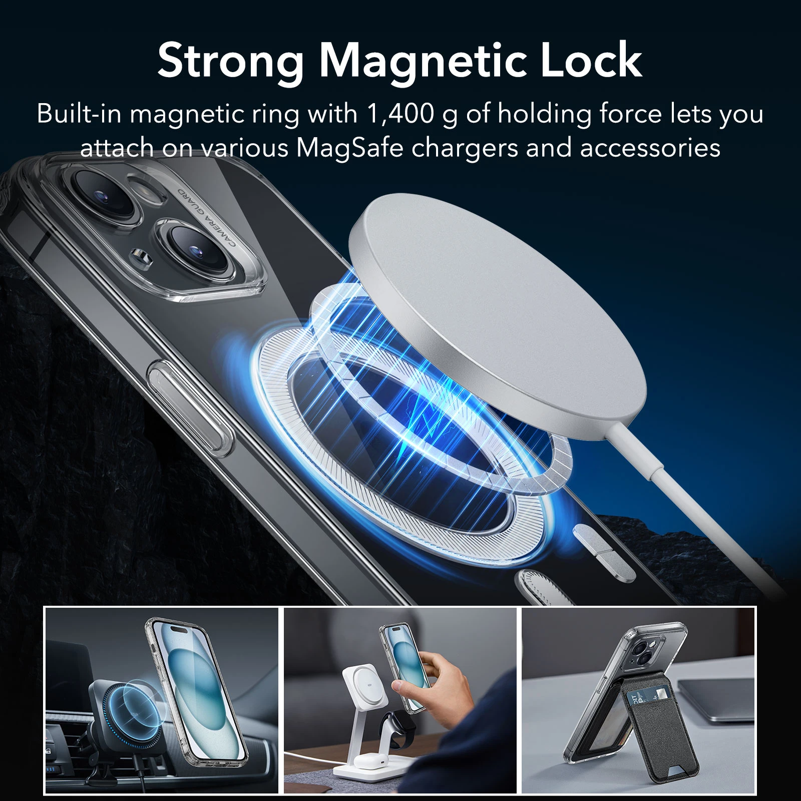 ESR New TPU Magnetic Lens All-inclusive Case for iPhone15 15 Pro Max Ultra-thin Soft Shockproof Protective Case with Halolock