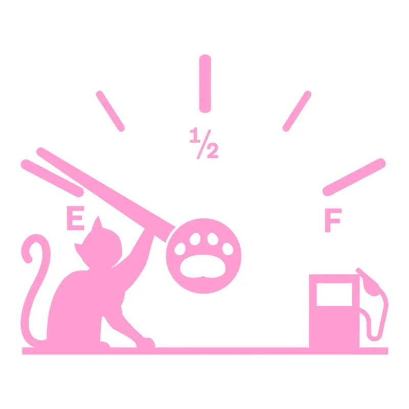 Leuke Kat Volledige Gasmeter Sticker voor Auto Brandstoftankdop Deurdecoratie Exterieur Accessoires Outdoor Stickers Pvc Vinyl Decals