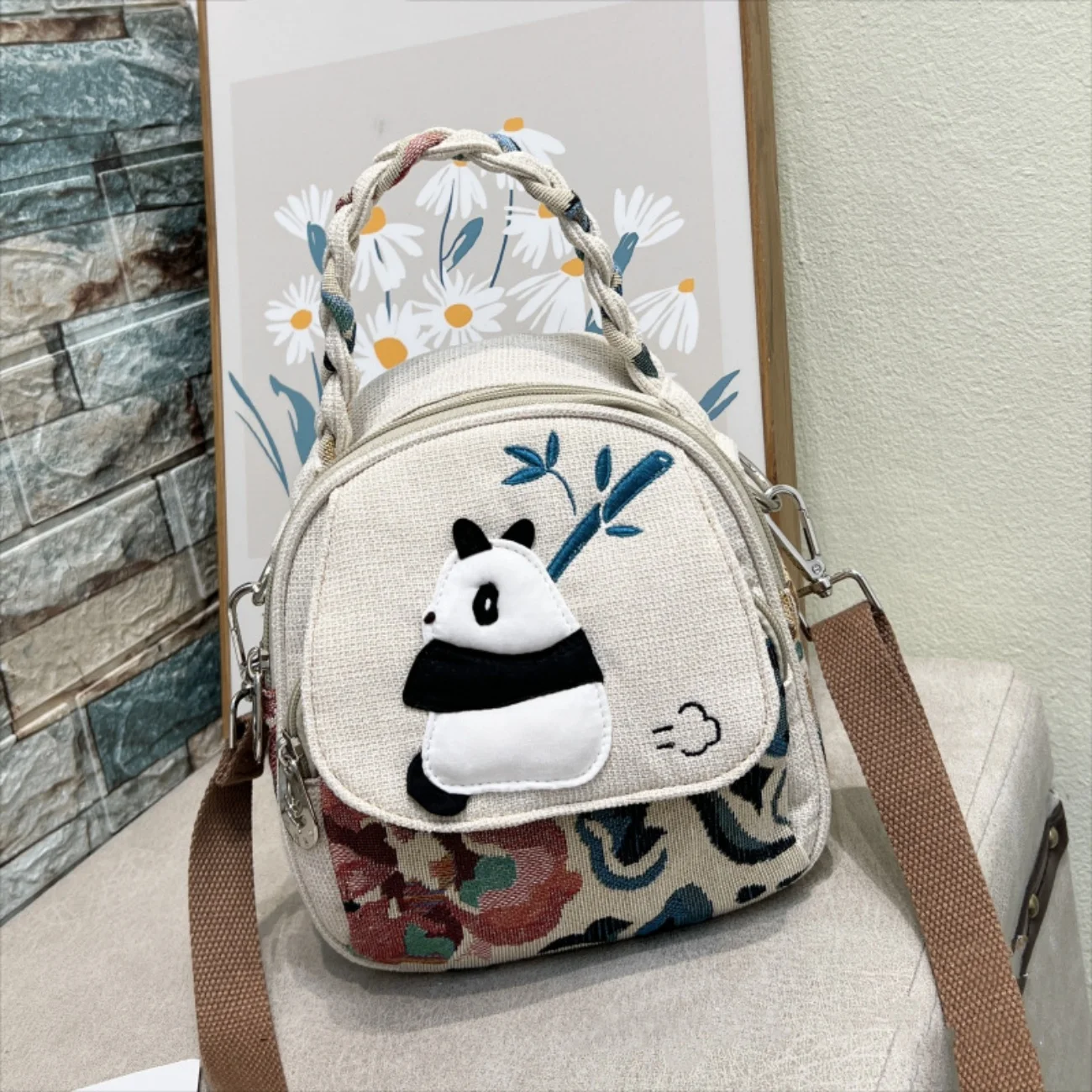 Panda Bamboo Cute Leisure Cartoon Bag Suitable for Commuting Travel, Birthday Gift for Girlfriend