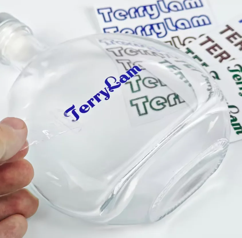 Custom waterproof and oil proof self-adhesive 3D metal label UV sticker cosmetics glass oil bottle perfume luxury label