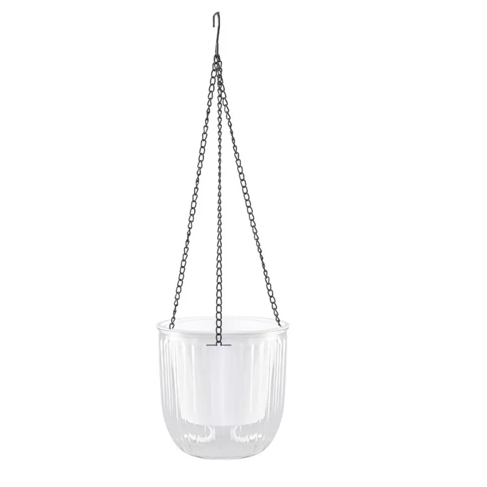 Durable Garden Decoration Self-watering Flower Pot Plant with Drainage Holes Houseplant Flowerpot with Chain Round Home Decor