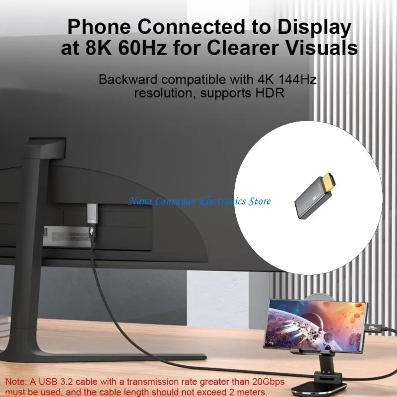 

G7NE High Performances Type C To HDTV Adapter For Gaming Video Editing Applications