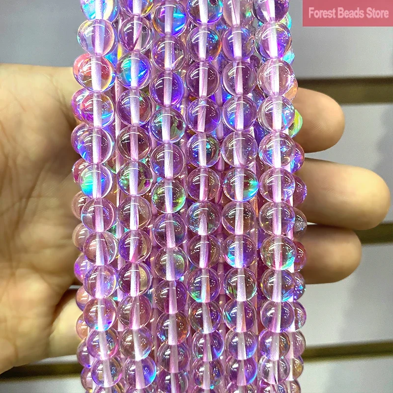 

Бусины круглые из австрийского хрусталя, круглые бусины «сделай сам» с блестками в форме Луны, для изготовления браслетов, ожерелий, ювелирных изделий, нитка 15 дюймов, 6, 8, 10, 12 мм