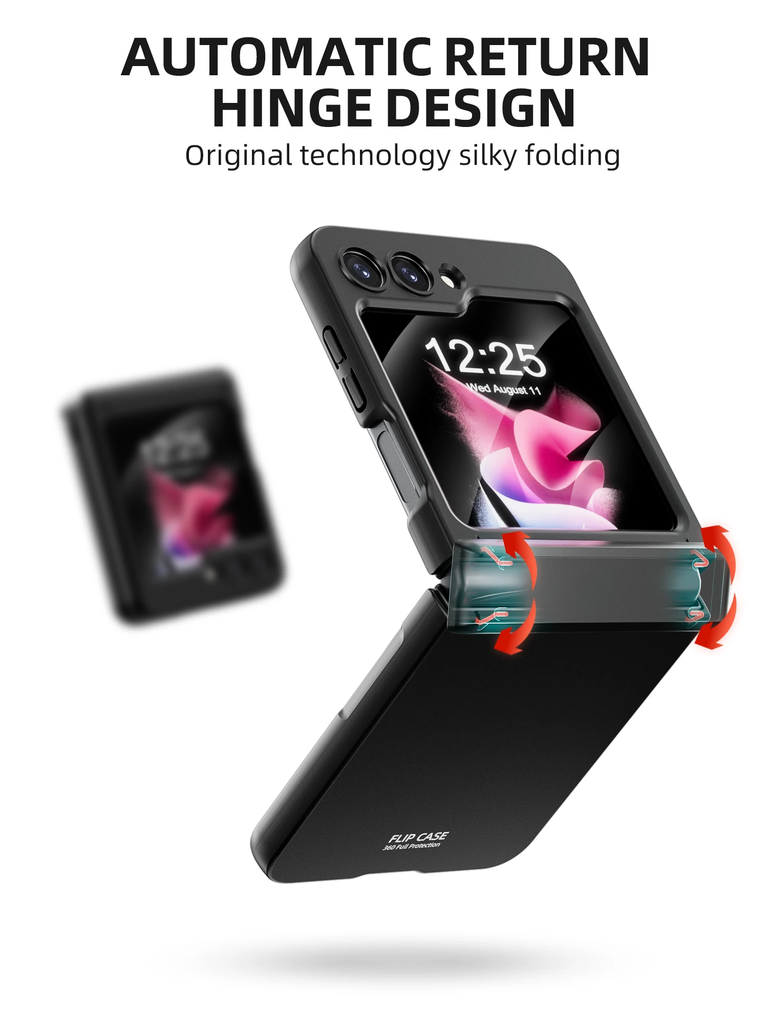 For Samsung Galaxy Z Flip 5 Case Colorful Ultra Thin Skin Friendly Matte Folding Hingle With Mirror Film All Inclusive Hard Case