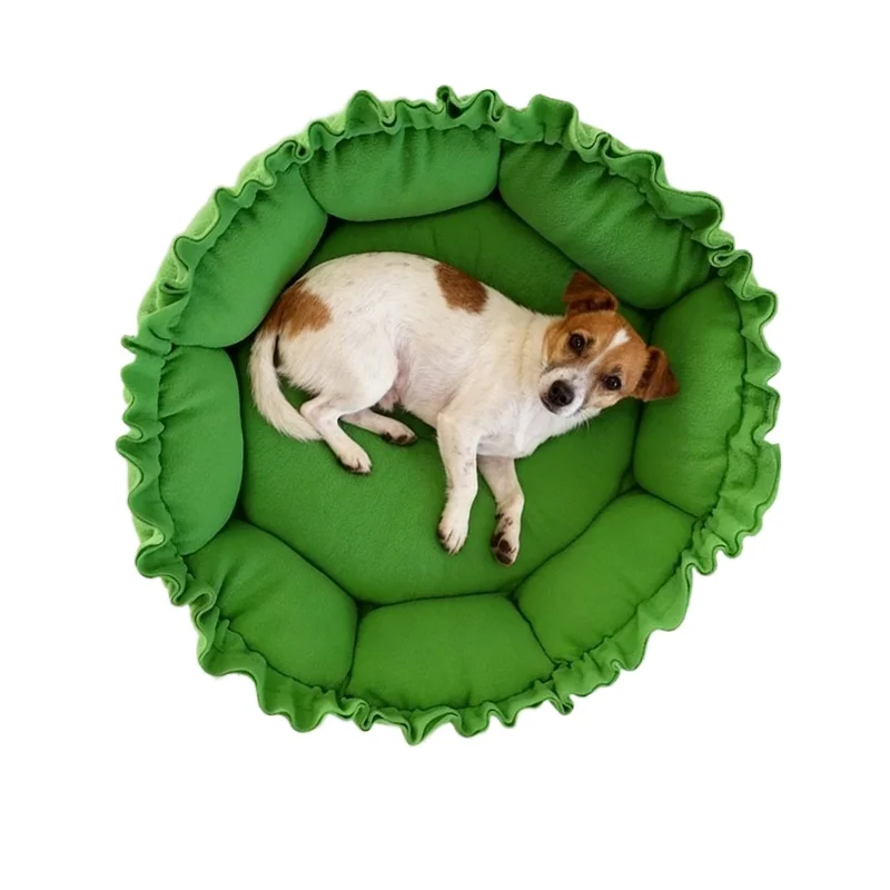 

CX green pet, with pull rope, all-season pet cotton nest, round cushion.