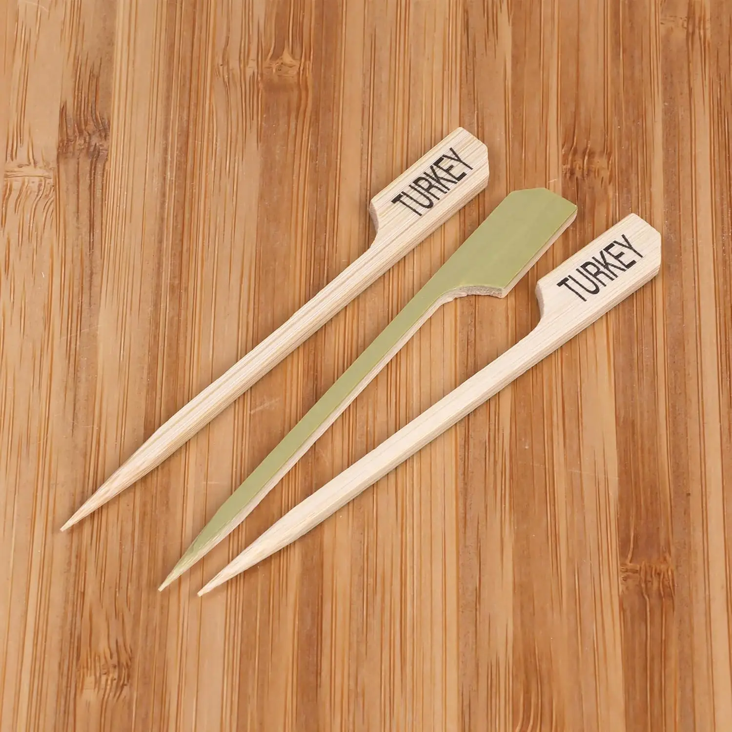 - Turkey Meat Marker Bamboo Paddle Skewer Pick - 3.5