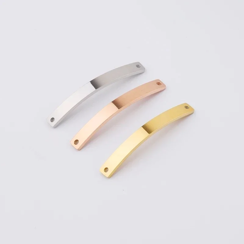 20 pieces of 4 * 39mm curved connectors mirror polished stainless steel jewelry DIY bead bracelets necklace accessories
