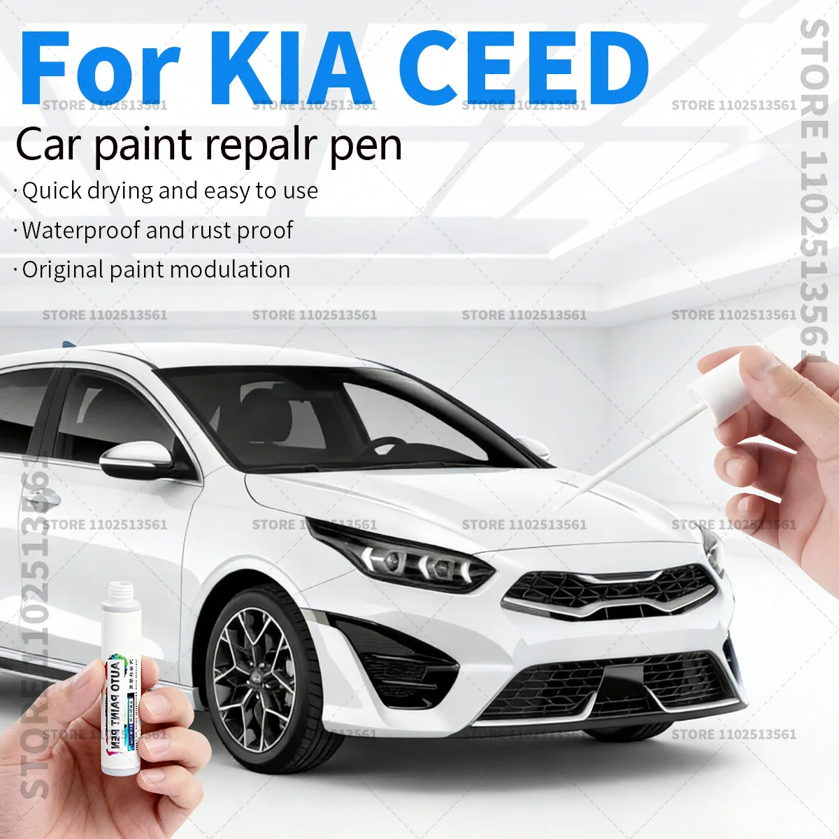 For KIA CEED Car Paint Repair Pen Touch Up Scratch Remover DIY Auto Accessories Black Pearl Blue Flame Deluxe White Lunar Silver