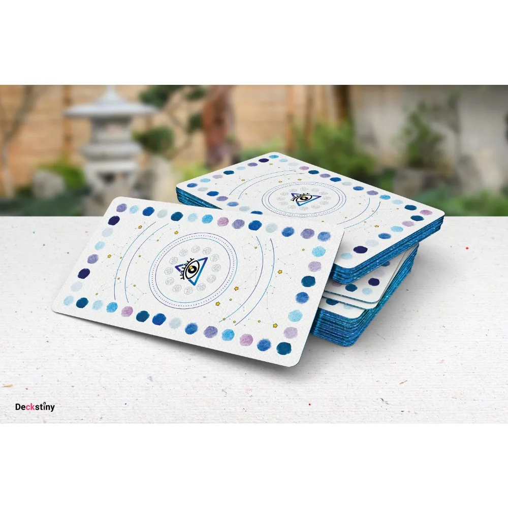 85 Pcs Oracle Cards Pantha Oracle Watercolor Version 6 X 9.6cm (2.36 X 3.78'') Glitter 3D Blue Gilded Edge