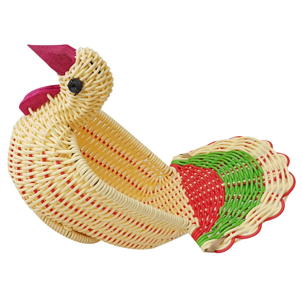 

Rattan Storage Basket Woven Fruit Tabletop Food Fruits Bread Sundries Holder Decorative Simulation Easter Eggs Basket For Gifts