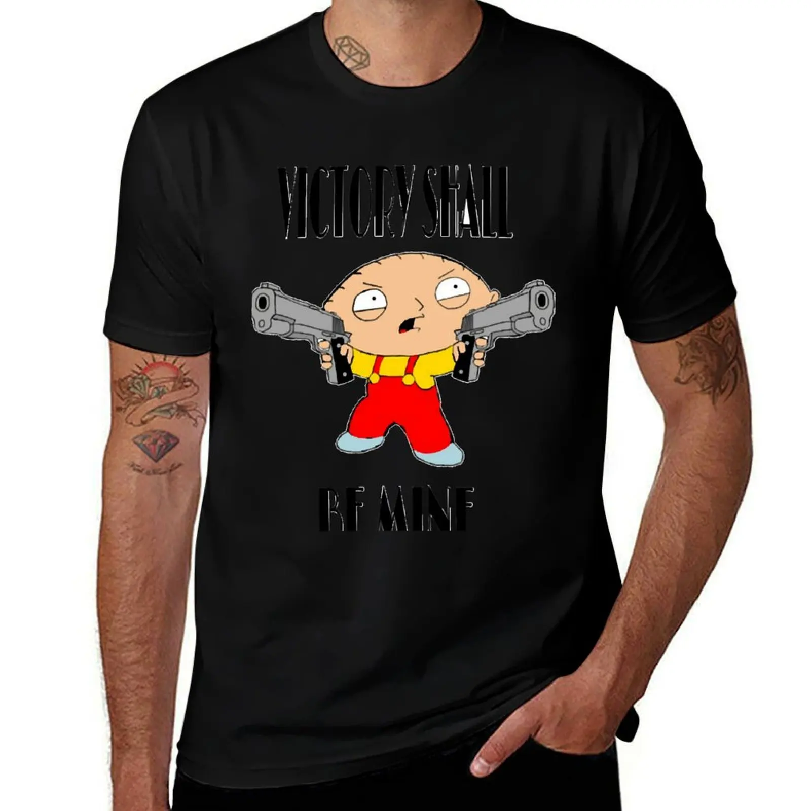تي شيرت كلاسيكي من Stewie and Brian STICKER تي شيرت رجالي من القطن تي شيرت للرجال من القطن #1