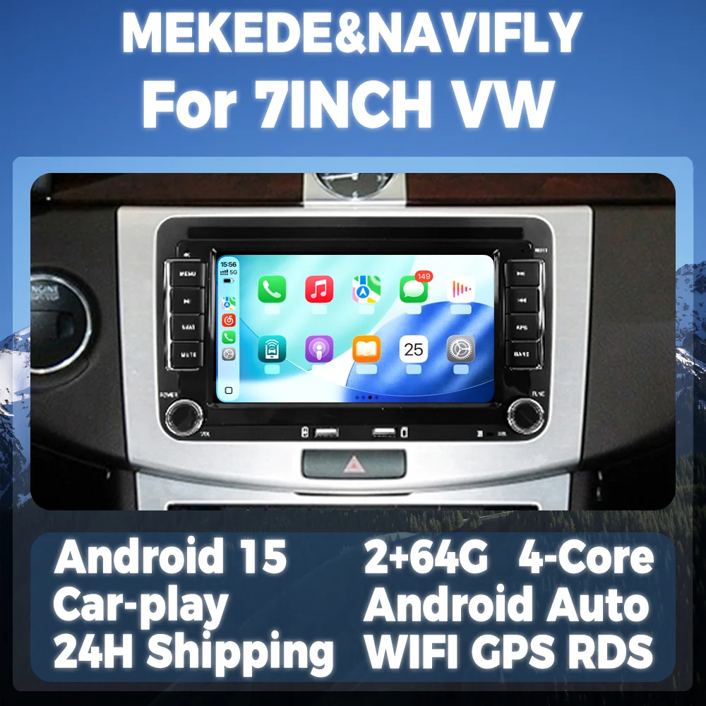 

Wireless CarPlay Android Auto Multimedia Display Screen For VW Volkswagen Passat b6 b7 golf 5 6 Polo Jetta Skoda 7inch Car Radio