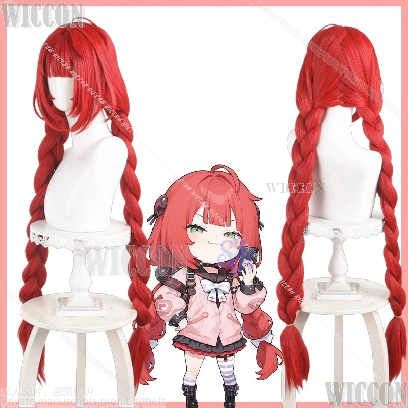 

Game Zenless Zone Zero Cosplay Ukinami Yuzuha Costume Red Kawaii Double Pony Wig Girls Red Hair Halloween Carnival Comic Con Cos
