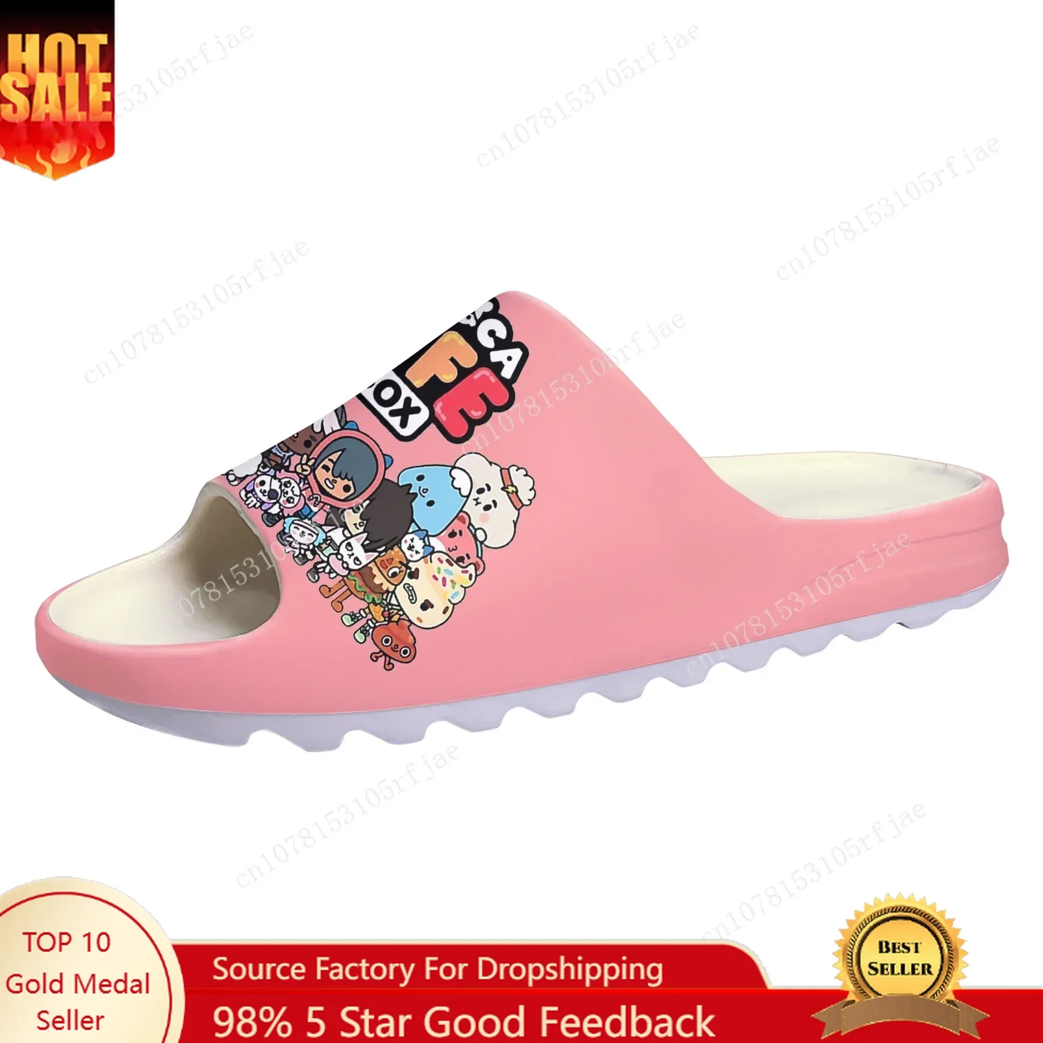 

Toca Life World Soft Sole Sllipers Hot Cartoon Game Mens Womens Teenager Fashion Home Clogs Custom Water Shoes on Shit Sandals