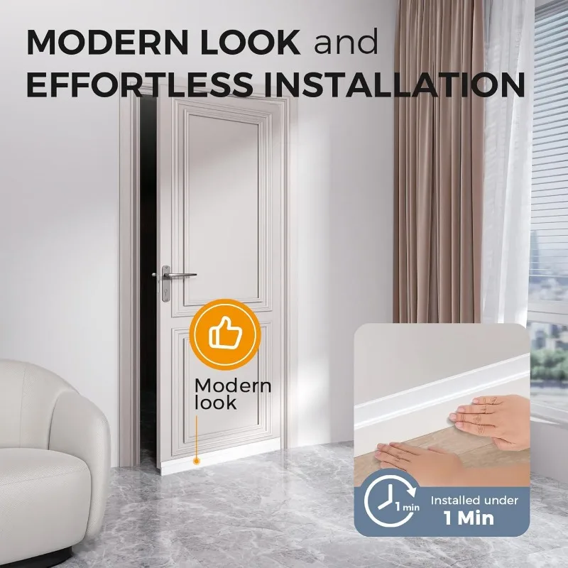 Paquet de 2 butées de porte sous la porte, joint blanc pour portes extérieures/intérieures, bloqueur de bruit et d'air froid, 2 "L x 39" L