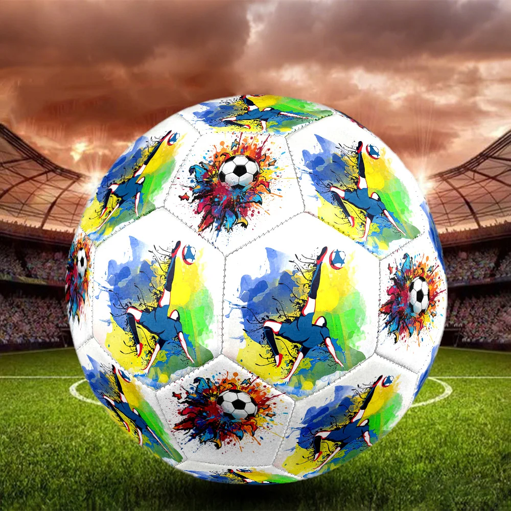 Watercolor Overhead Soccer Ball Machine-Stitched Indoor/Outdoor Universal Football Ideal for Soccer Enthusiasts Birthday Gift