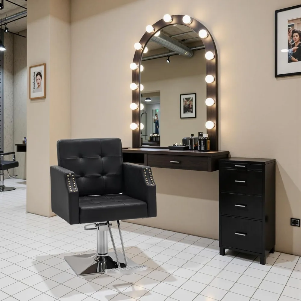 

Classic Salon Chair for Hair Stylist, Hydraulic Barber Styling Chair, Beauty Salon Spa Equipment 8818 (Black)